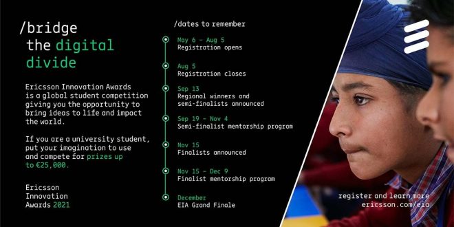 Ericsson, dünyanın dört bir yanındaki üniversite öğrencilerini Ericsson İnovasyon Ödülleri 2021'e katılmaya davet ediyor