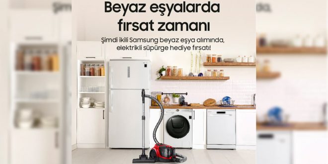 İkili Samsung beyaz eşya alımında, elektrikli süpürge hediye fırsatı!