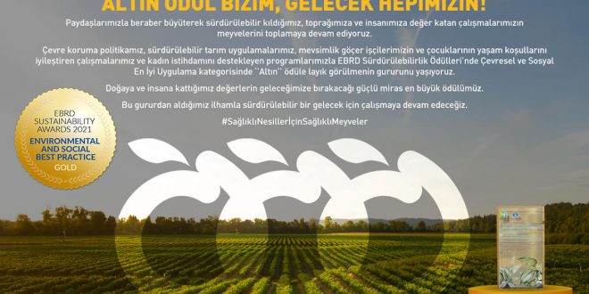 Anadolu Etap “EBRD Sürdürülebilirlik Ödülleri”nde “Altın” ödüle layık görüldü