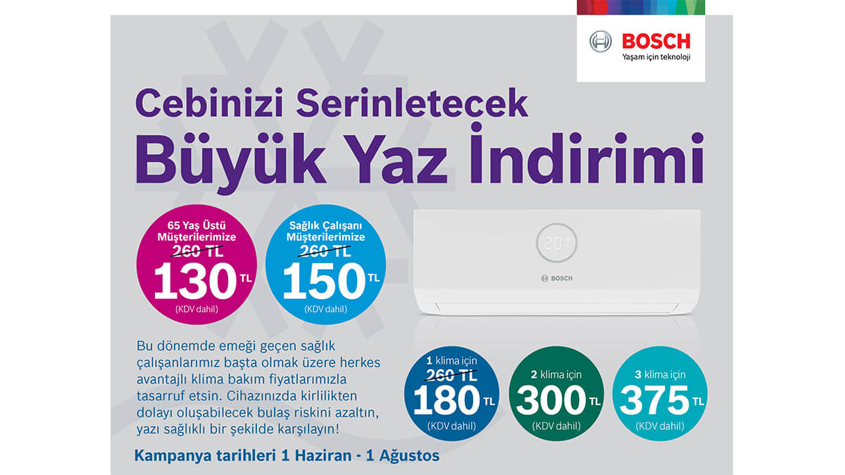 Bosch Termoteknoloji’den cepleri serinleten klima bakım kampanyası!