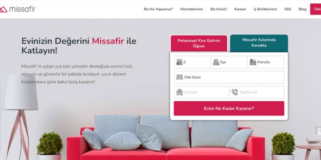 Türkiye’nin ilk kısa ve orta vadeli ev kiralama platformu Missafir’e gelen talepler %300 arttı