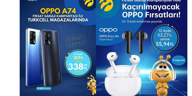 OPPO A74 ve OPPO Enco Air Fırsat Garajı Kampanyasında İndirimli Fiyatlarıyla Turkcell Mağazalarında