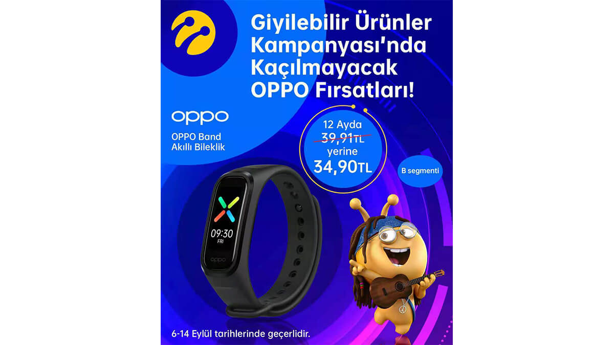 OPPO Band Giyilebilir Ürünler Kampanyasında İndirimli Fiyatıyla Turkcell Mağazalarında