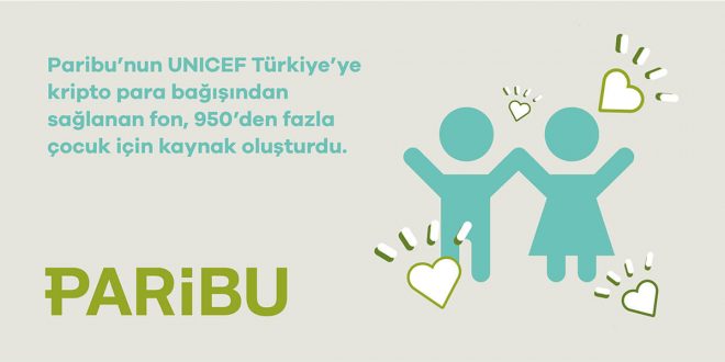 Paribu üzerinden UNICEF Türkiye’ye bağış projesiyle yaklaşık bin çocuğa ulaşacak kaynak sağlandı